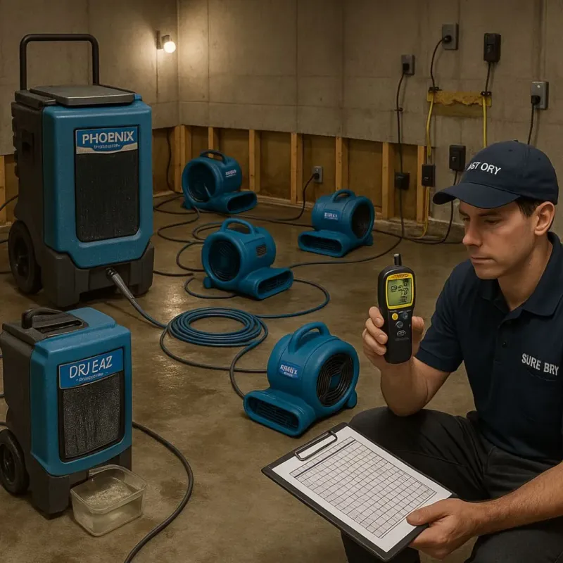 Structural Drying and Dehumidification process in Temple Hills, MD